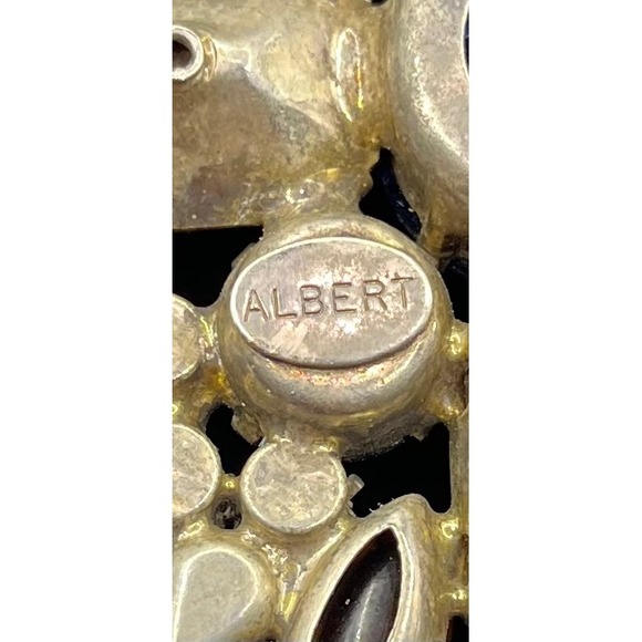 Vintage‎ Albert Multi Color Rhinestone Floral Brooch Pin Statement Jewelry - Picture 5 of 5